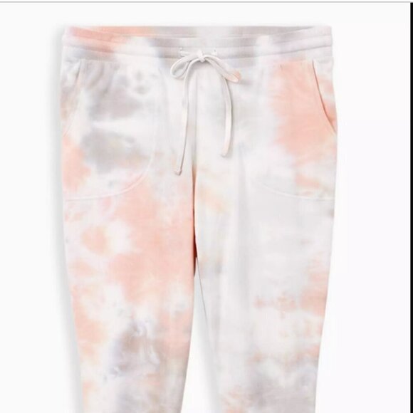 Torrid Everyday Fleece Classic Fit Crop Active Jogger Terry Tie-Dye Coral 3x NWT - Picture 6 of 14